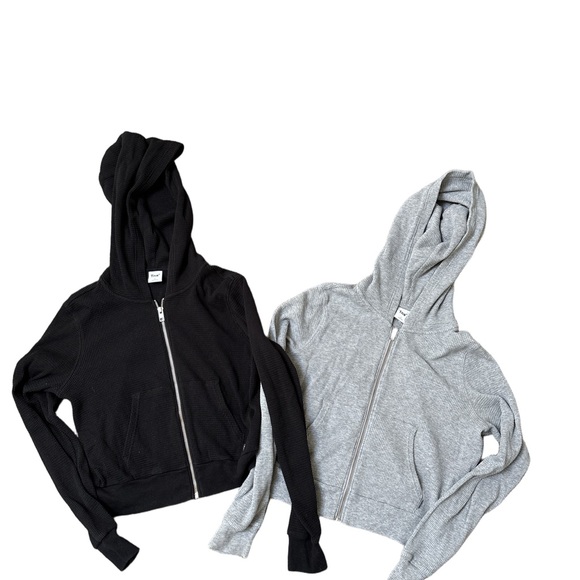 TNA Tops - Aritzia black & Gray Zip-Up Hoodies - Cozy Everyday Layers